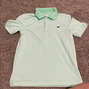 Boys vineyard vines green stripe polo